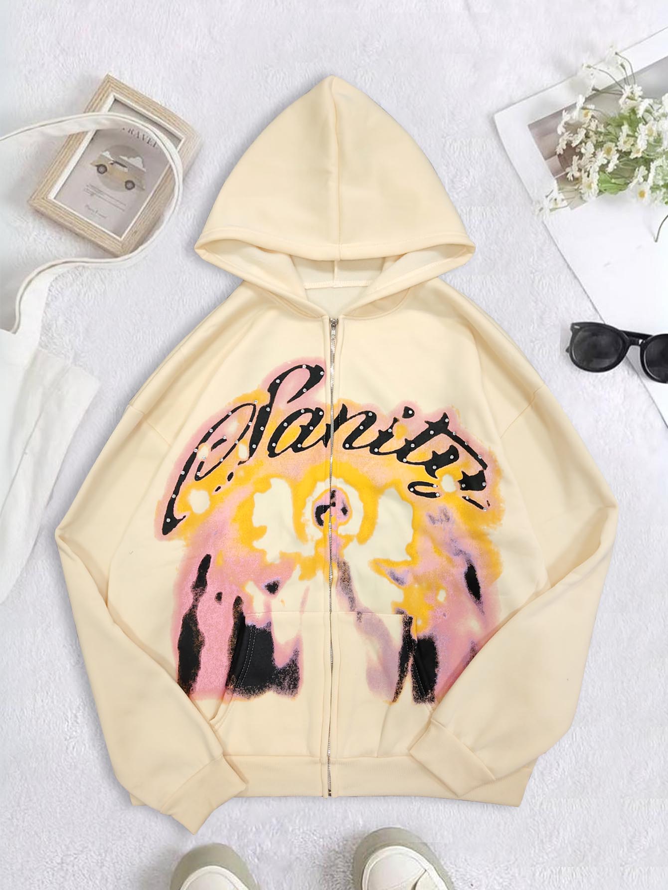 Vintage Zip Hoodie - American Retro Autumn And Winter High