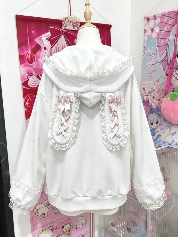 Vintage Zip Hoodie - Sweet Y2K Kawaii Women Zip‑Up Hooded