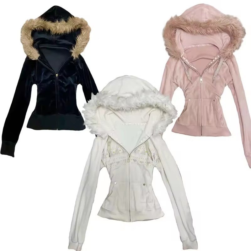 Vintage Zip Hoodie - Hoodie Coat Women Punk Hooded Sweatshirt