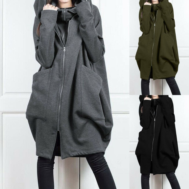 Vintage Zip Hoodie - Y2k Vintage Solid Color Hoodie Mid-Length