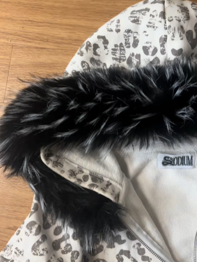 Autumn and winter fuzzy collar - Vintage Zip Hoodie 评论和价格