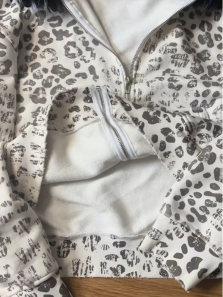 Autumn and winter fuzzy collar - Vintage Zip Hoodie 评论和价格