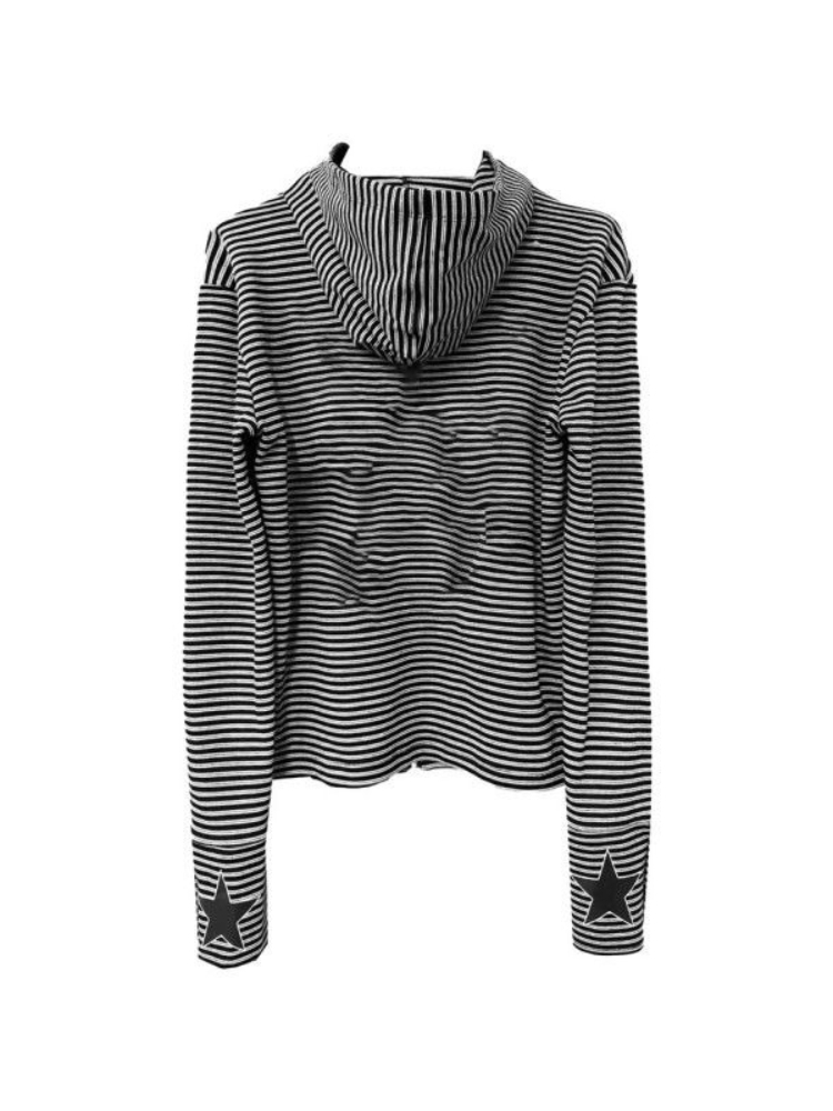 Men Women Gothic Style Striped - Vintage Zip Hoodie 评论和价格