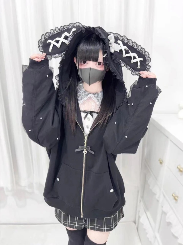Sweet Y2K Kawaii Women Zip‑Up  - Vintage Zip Hoodie 评论和价格