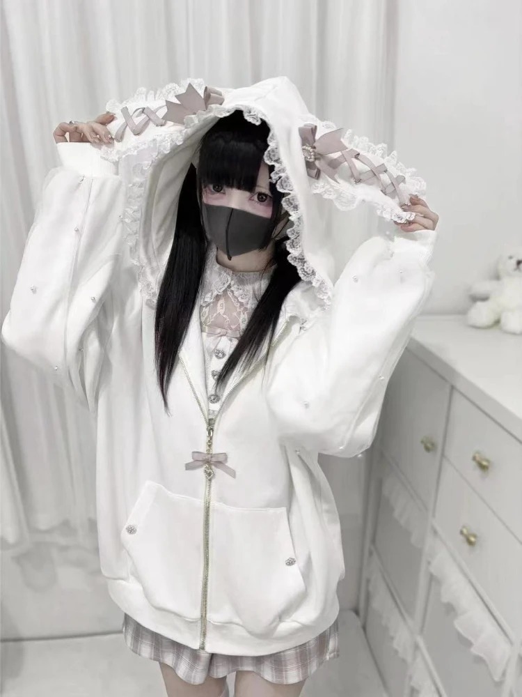 Sweet Y2K Kawaii Women Zip‑Up  - Vintage Zip Hoodie 评论和价格