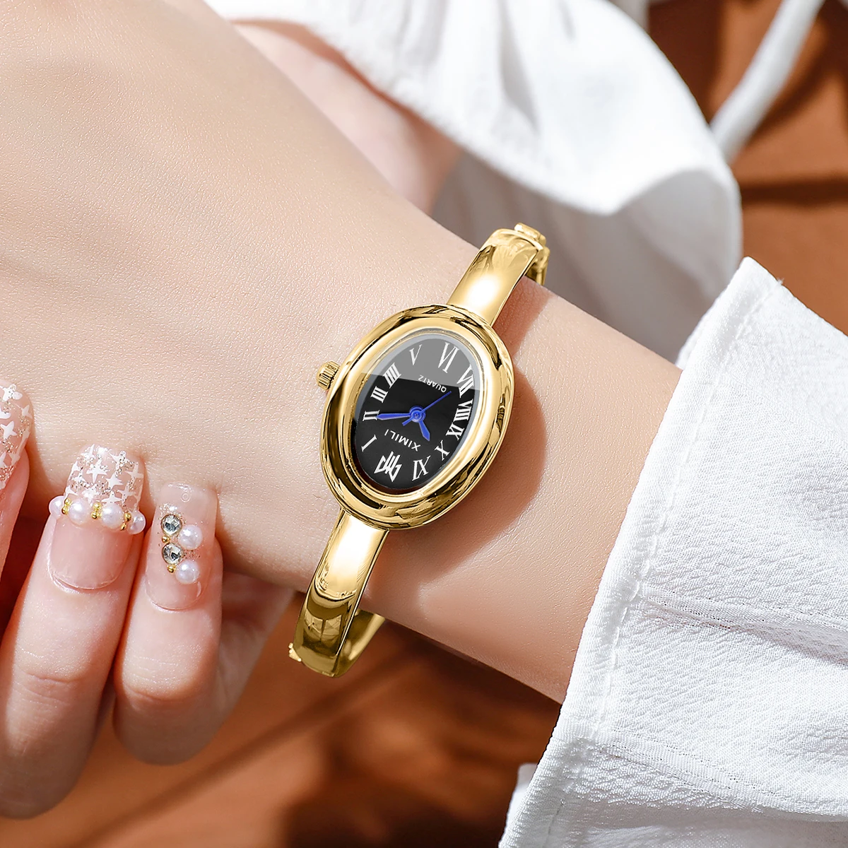 2026XIMILI Vintage Oval Bangle - Vintage Watch Crystal 评论和价格