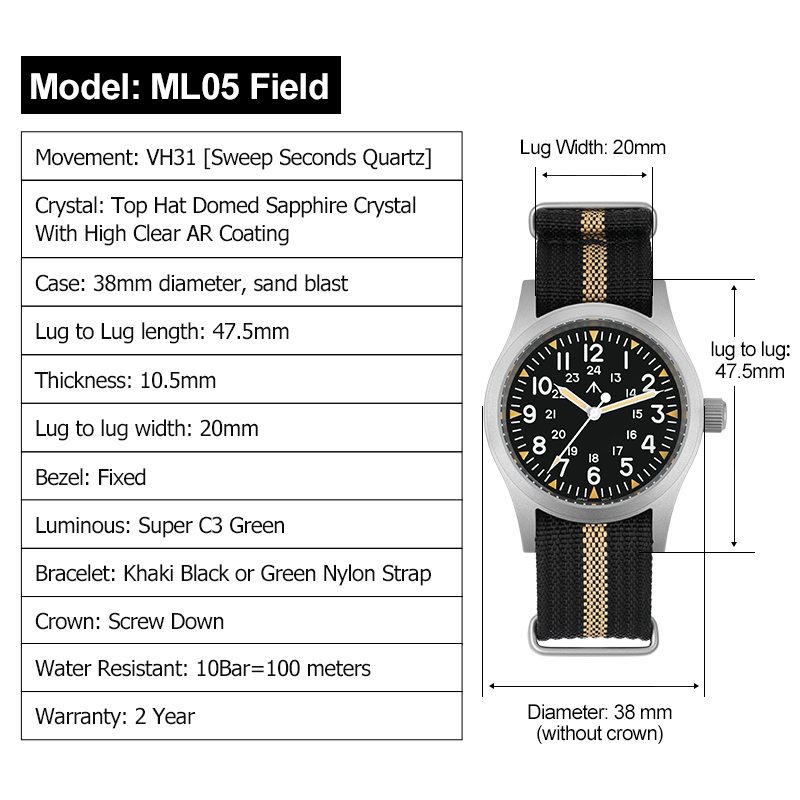 Militado ML05 Vintage Watch VH - Vintage Watch Crystal 评论和价格
